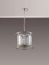 Buckley Pendant / Semi Ceiling Convertible, 3 x E14, Polished Nickel / Clear