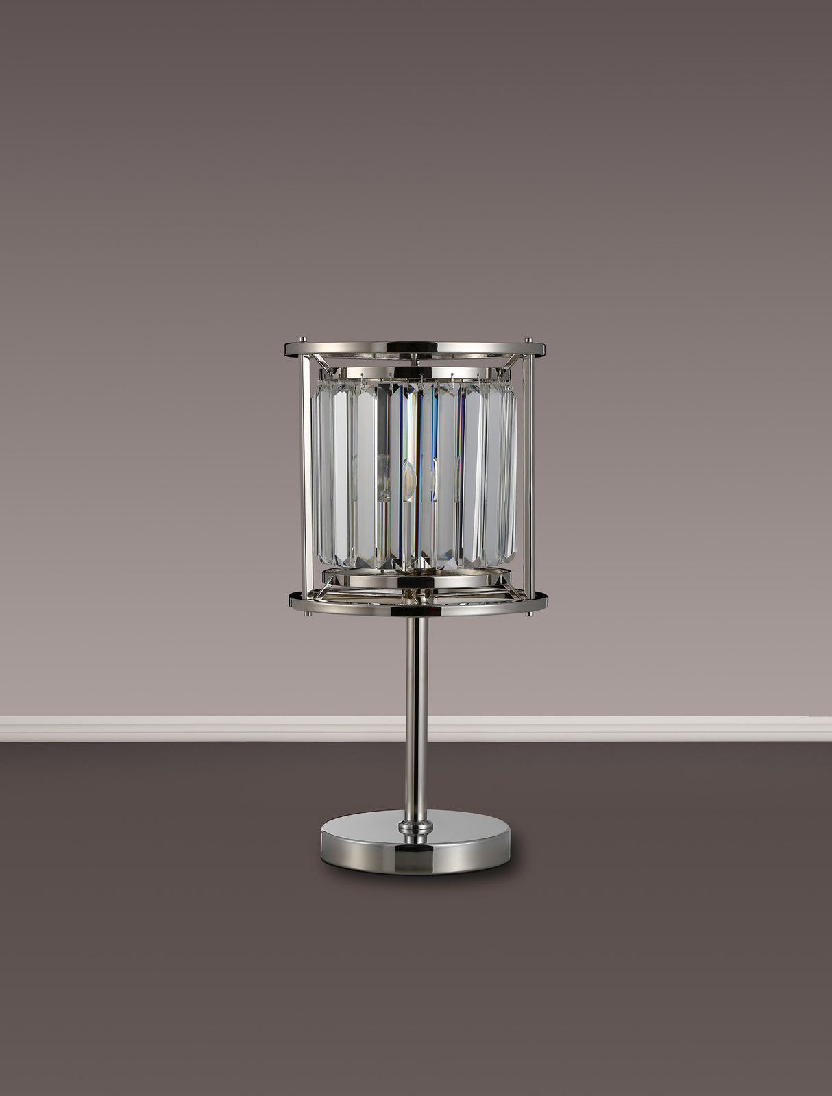 Buckley Table Lamp, 1 x E27, Polished Nickel / Clear