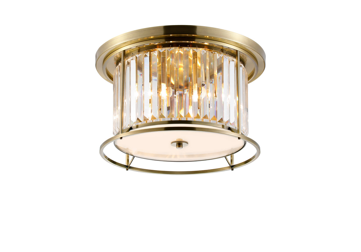 Buckley Ceiling, 4 x E27, Antique Brass / Clear