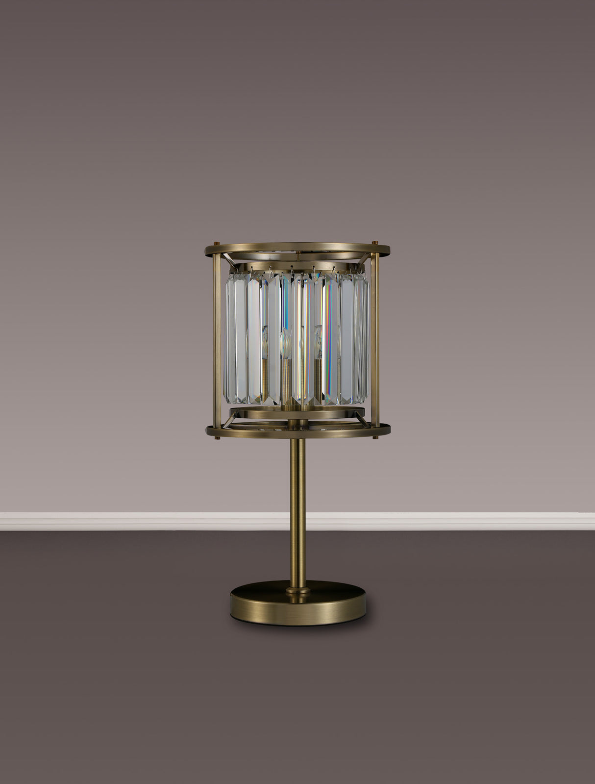 Buckley Table Lamp, 1x E27, Antique Brass / Clear