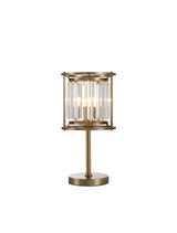 Buckley Table Lamp, 1x E27, Antique Brass / Clear