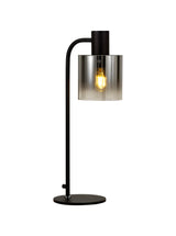 Chisholm Large Table Lamp, 1 Light E27, Black / Smoke Fade Glass