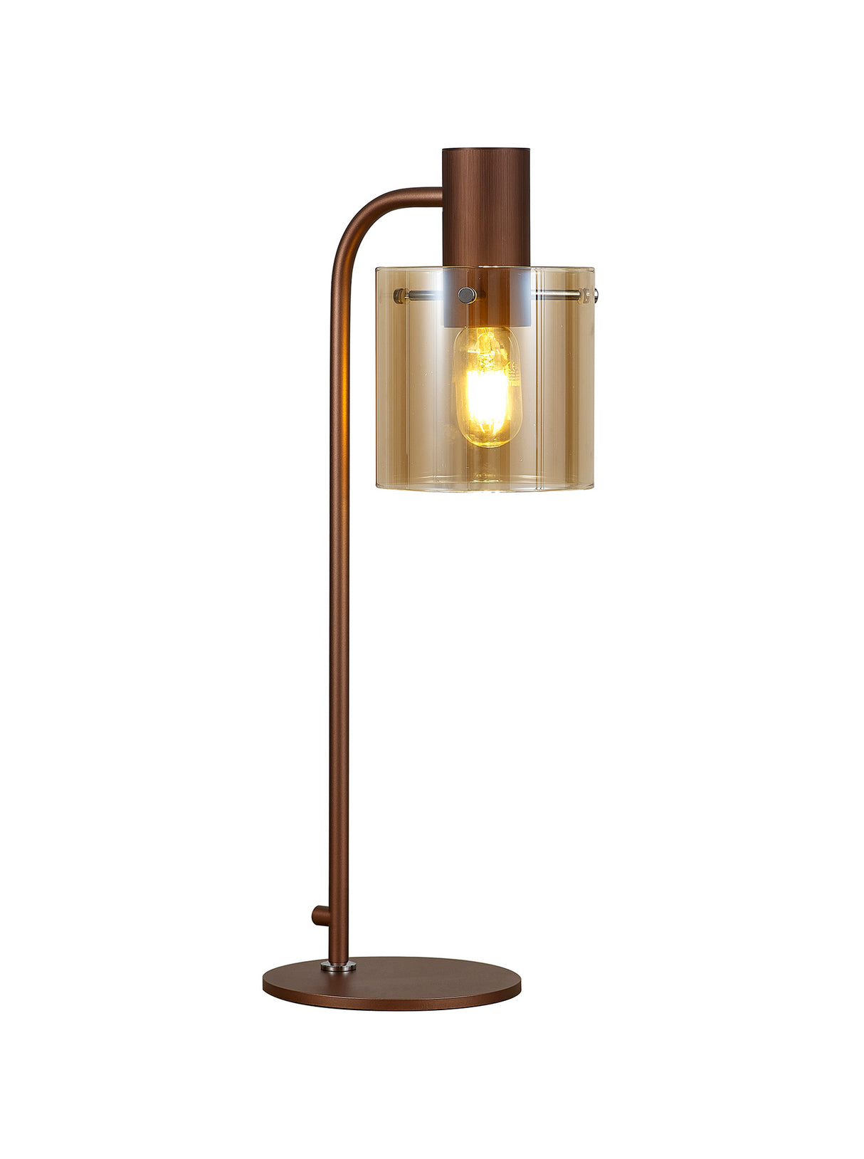 Chisholm Large Table Lamp, 1 Light E27, Mocha / Amber Glass