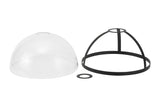 Munro Round 30cm Graphite / Clear Glass Shade (E), With Metal Trim