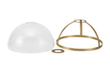 Munro Round 30cm Satin Gold / Clear Glass Shade (E), With Metal Trim