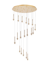 Lathen French Gold 19 Light G9 Universal 3.5m Round Multiple Pendant, Suitable For A Vast Selection Of Glass Shades