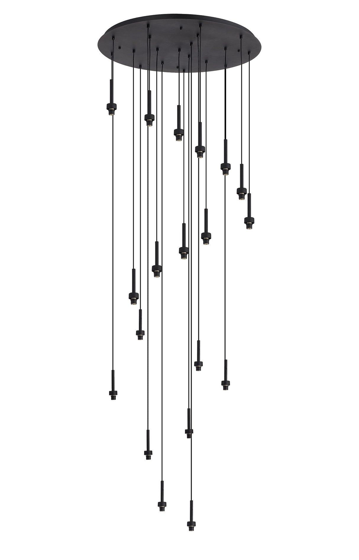 Lathen Satin Black 19 Light G9 Universal 3.5m Round Multiple Pendant, Suitable For A Vast Selection Of Glass Shades