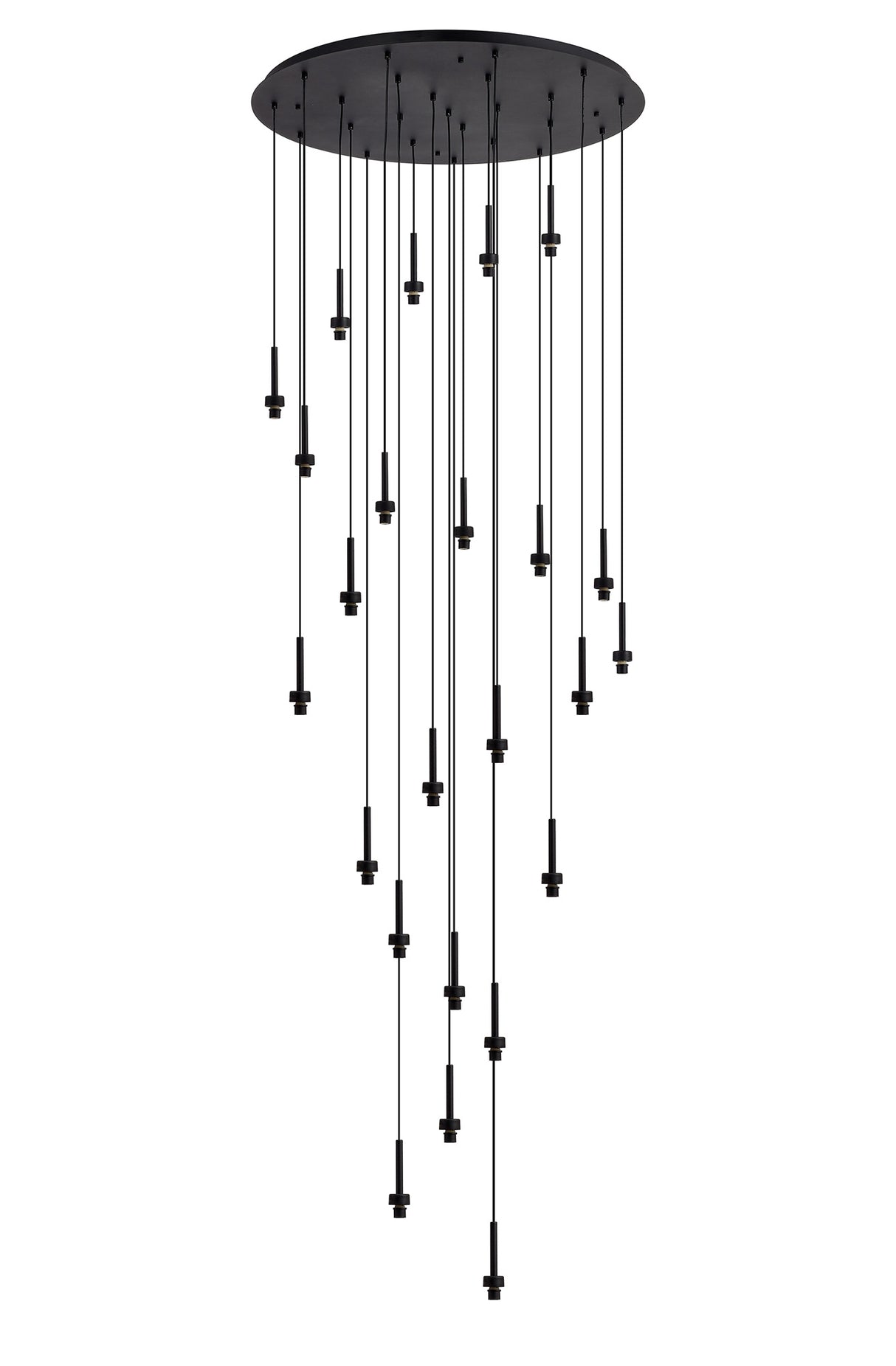 Lathen Satin Black 24 Light G9 Universal 5m Round Multiple Pendant, Suitable For A Vast Selection Of Glass Shades, Item Weight: 15.6kg