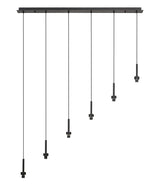 Lathen Satin Black 6 Light G9 Universal 2m Linear Pendant, Suitable For A Vast Selection Of Glass Shades