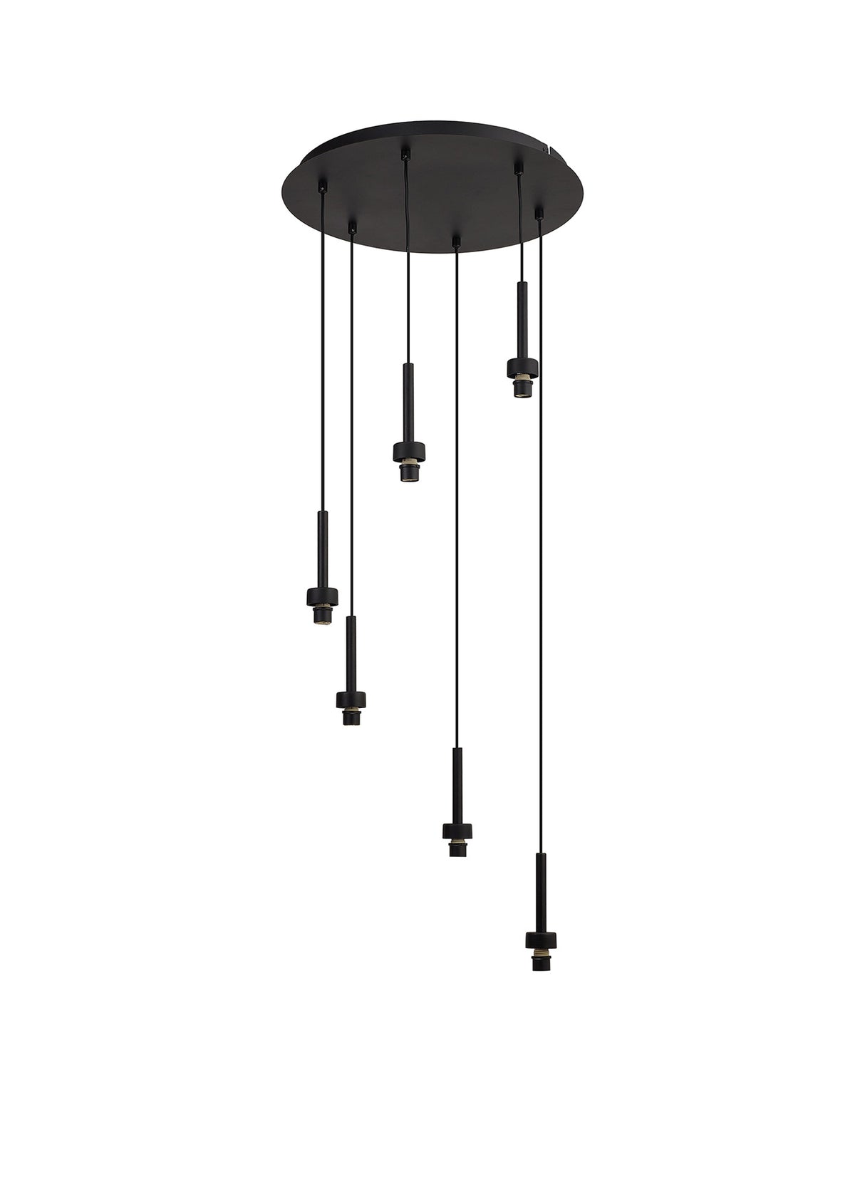 Lathen Satin Black 6 Light G9 Universal 2.5m Round Multiple Pendant, Suitable For A Vast Selection Of Glass Shades