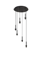 Lathen Satin Black 6 Light G9 Universal 2.5m Round Multiple Pendant, Suitable For A Vast Selection Of Glass Shades