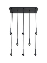 Lathen Satin Black 8 Light G9 Universal 2m Rectangle Multiple Pendant, Suitable For A Vast Selection Of Glass Shades