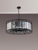 Buckley Pendant, 10 x E14, Satin Black / Clear