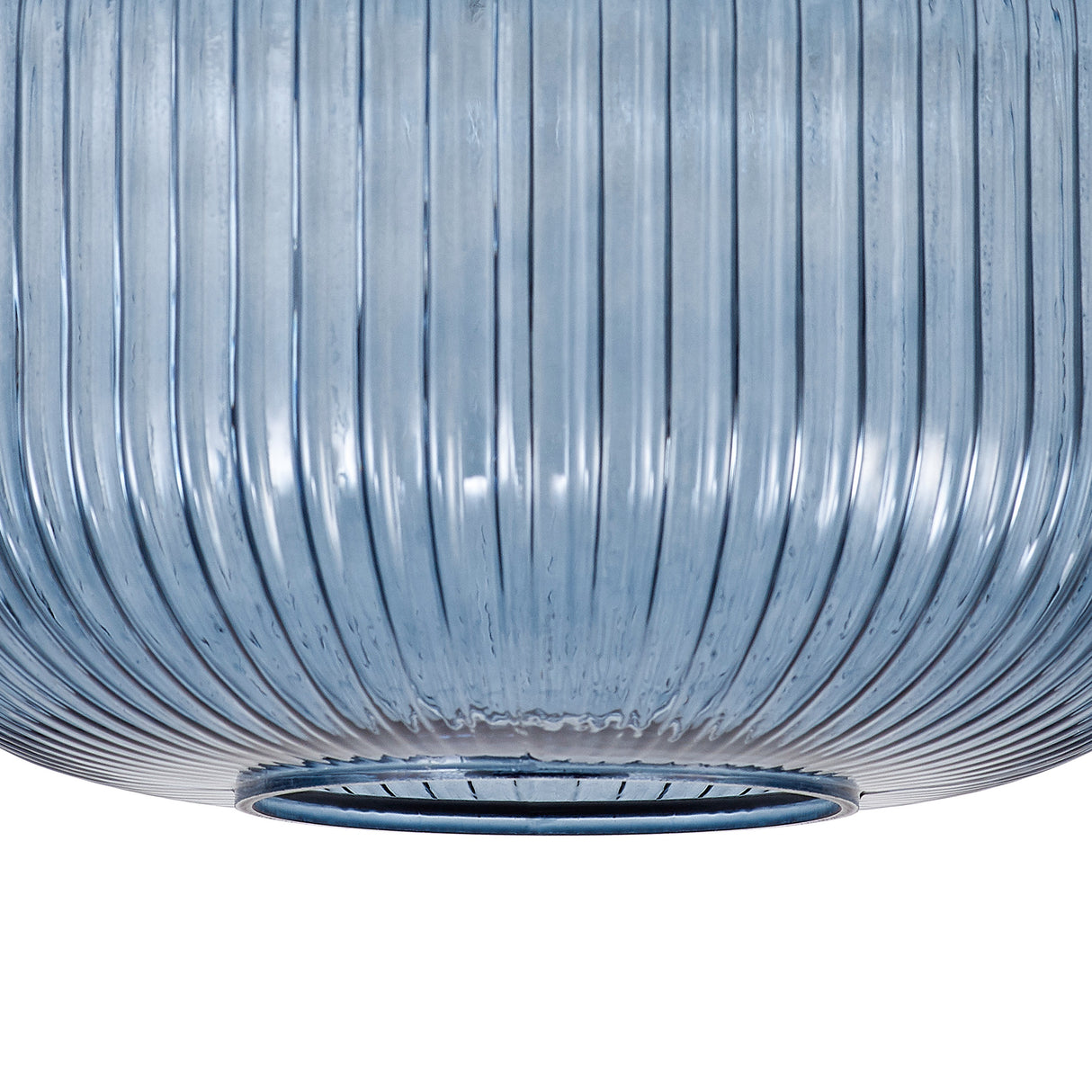 Allardyce 30cm Pumpkin Shaped Ribbed Glass (C), Petrol Blue