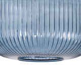 Allardyce 30cm Pumpkin Shaped Ribbed Glass (C), Petrol Blue