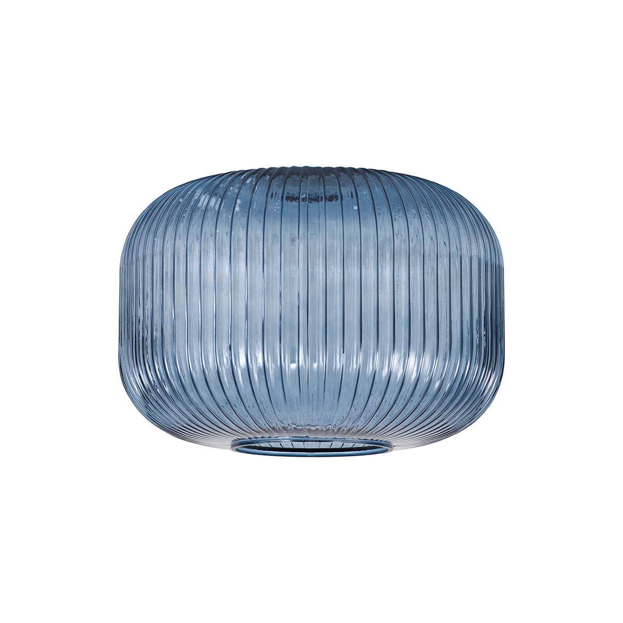 Allardyce 30cm Pumpkin Shaped Ribbed Glass (C), Petrol Blue