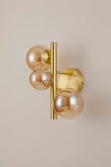 Ferguson Wall Lamp, 3 x G9, Satin Gold, Amber Plated Glass