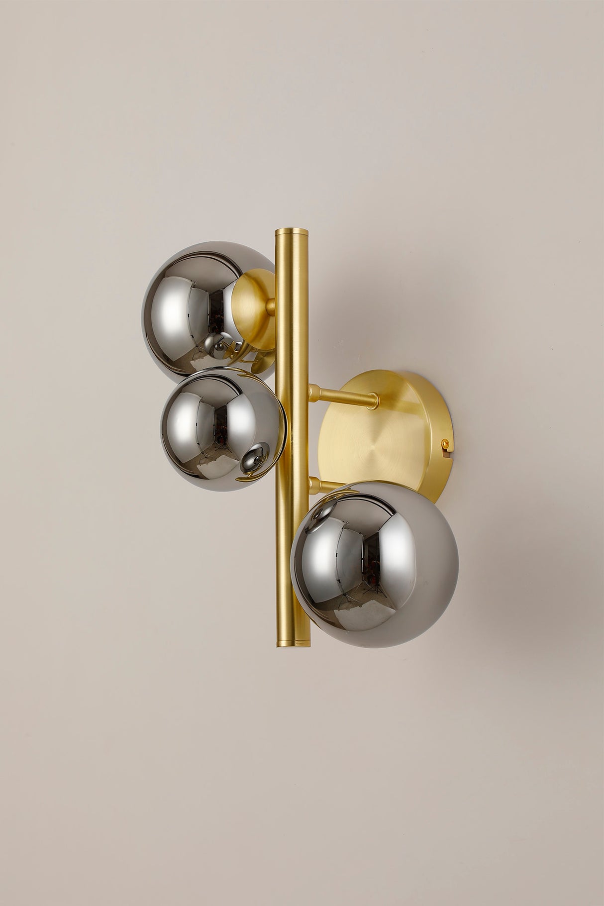 Ferguson Wall Lamp, 3 x G9, Satin Gold, Chrome Plated Glass