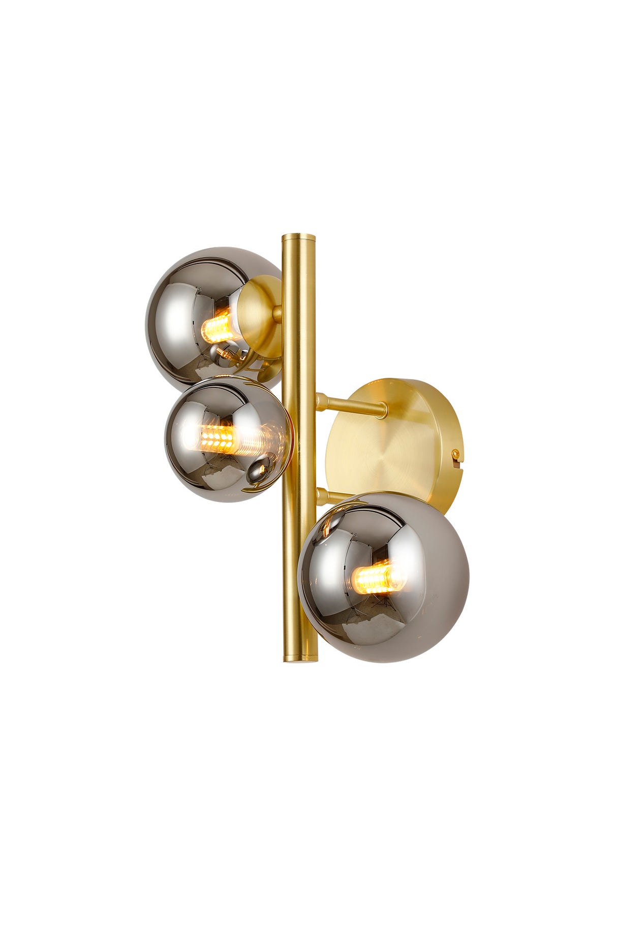 Ferguson Wall Lamp, 3 x G9, Satin Gold, Chrome Plated Glass