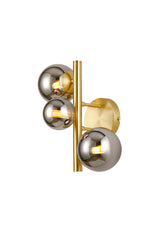 Ferguson Wall Lamp, 3 x G9, Satin Gold, Chrome Plated Glass