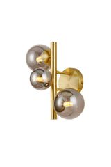 Ferguson Wall Lamp, 3 x G9, Satin Gold, Smoke Plated Glass