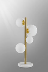 Ferguson Table Lamp, 4 x G9, Satin Gold, Opal Glass