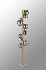 Ferguson Floor Lamp, 11 x G9, Satin Gold, Chrome Plated Glass