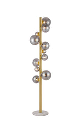 Ferguson Floor Lamp, 11 x G9, Satin Gold, Smoke Plated Glass