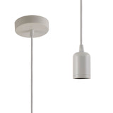 Robson 2m Suspension Kit 1 Light White/White Braided Cable, E27 Max 60W, c/w Ceiling Bracket & Deeper Shade Ring