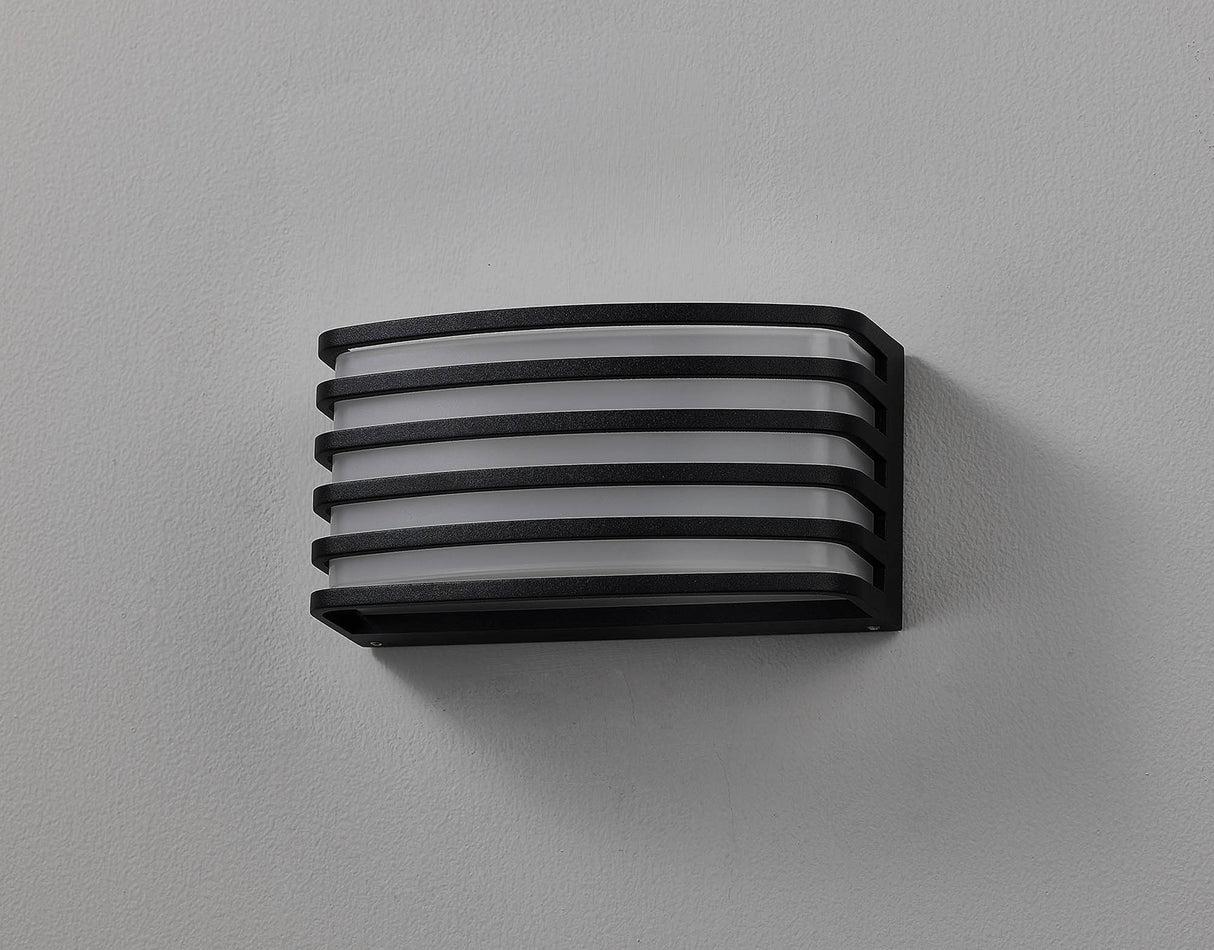 Machin Wall Lamp, 1 x E27, IP54, Matt Black/Opal PC Shade, 2yrs Warranty