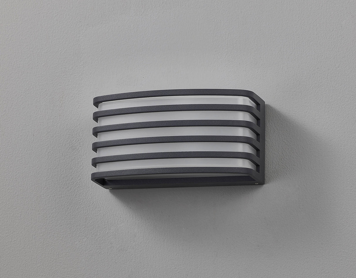 Machin Wall Lamp, 1 x E27, IP54, Anthracite/Opal PC Shade, 2yrs Warranty