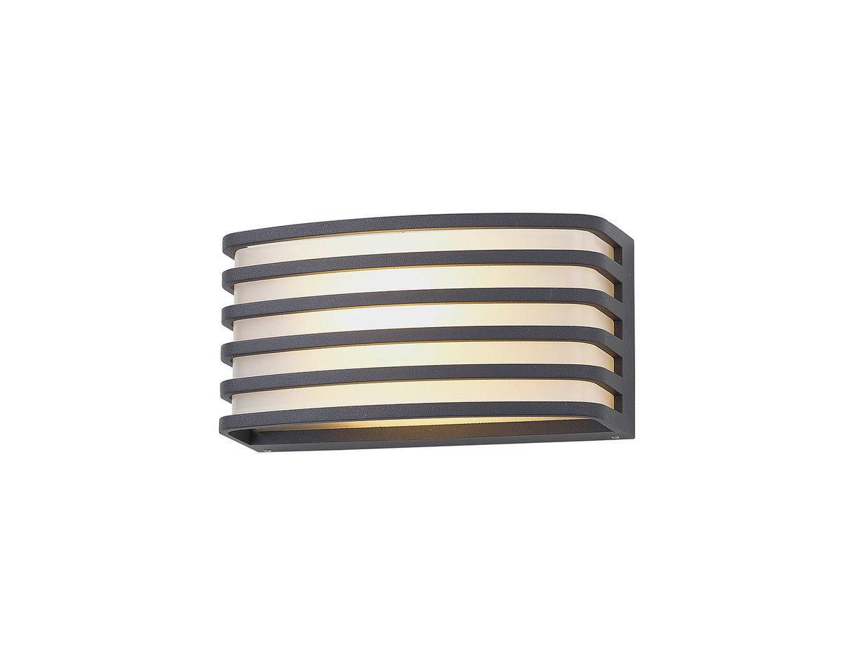 Machin Wall Lamp, 1 x E27, IP54, Anthracite/Opal PC Shade, 2yrs Warranty