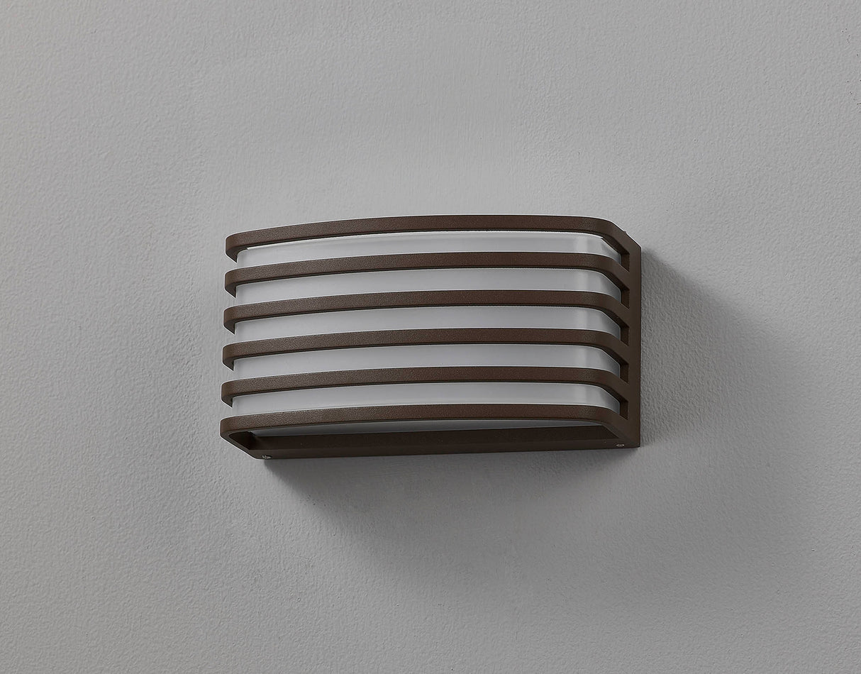 Machin Wall Lamp, 1 x E27, IP54, Matt Brown/Opal PC Shade, 2yrs Warranty