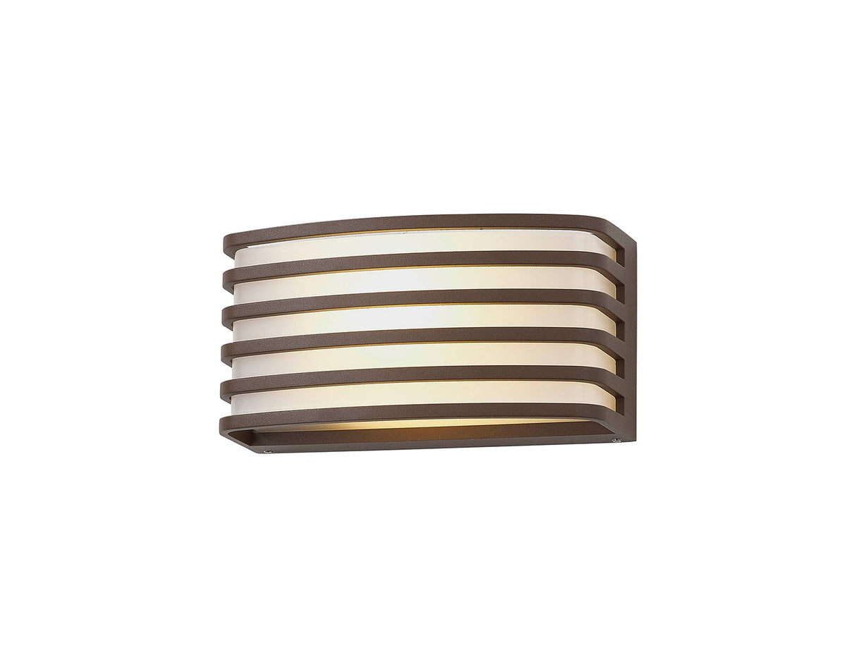 Machin Wall Lamp, 1 x E27, IP54, Matt Brown/Opal PC Shade, 2yrs Warranty