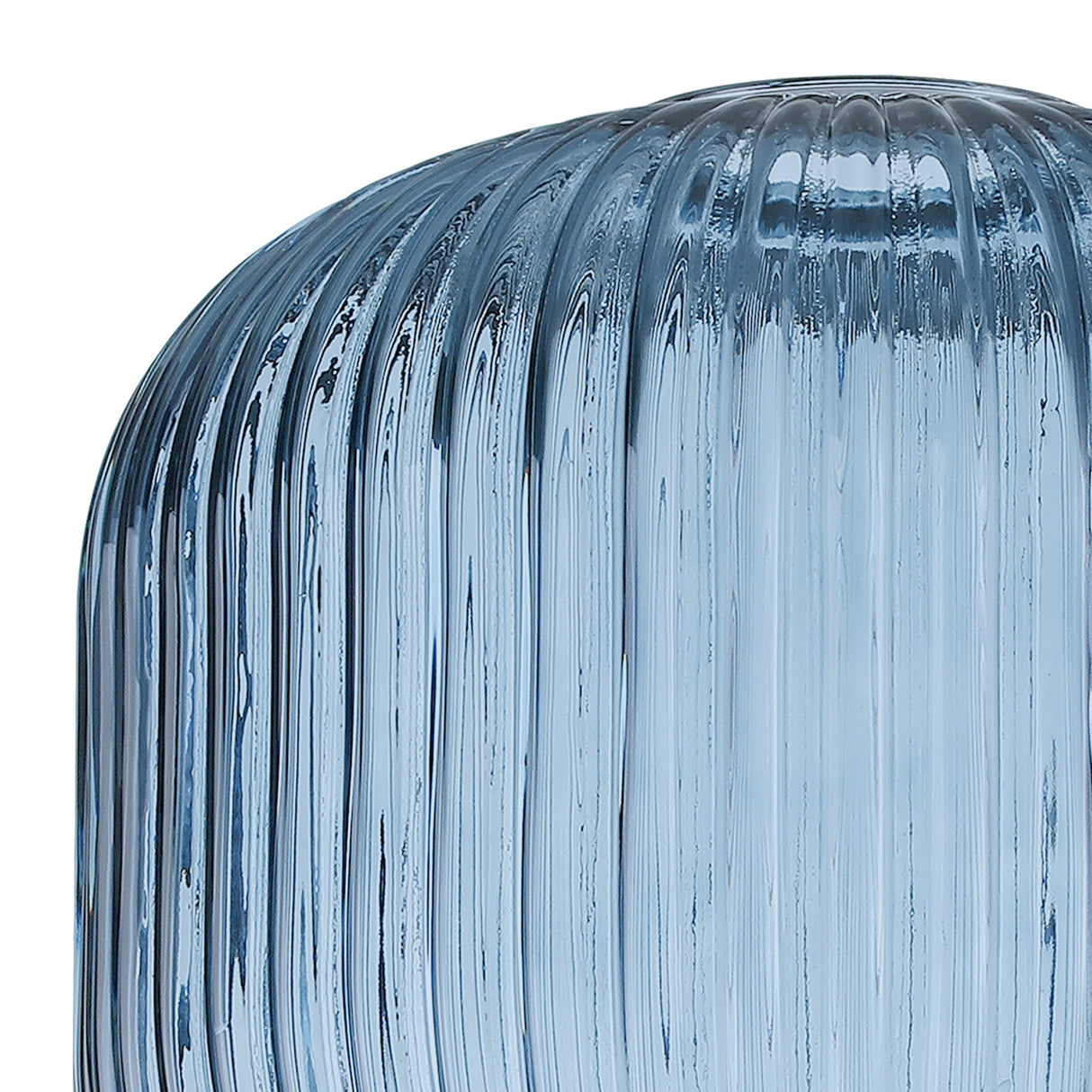 Allardyce 20cm Pumpkin Shaped Ribbed Glass (C), Petrol Blue