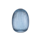 Allardyce 20cm Almond Ribbed Glass (F), Petrol Blue