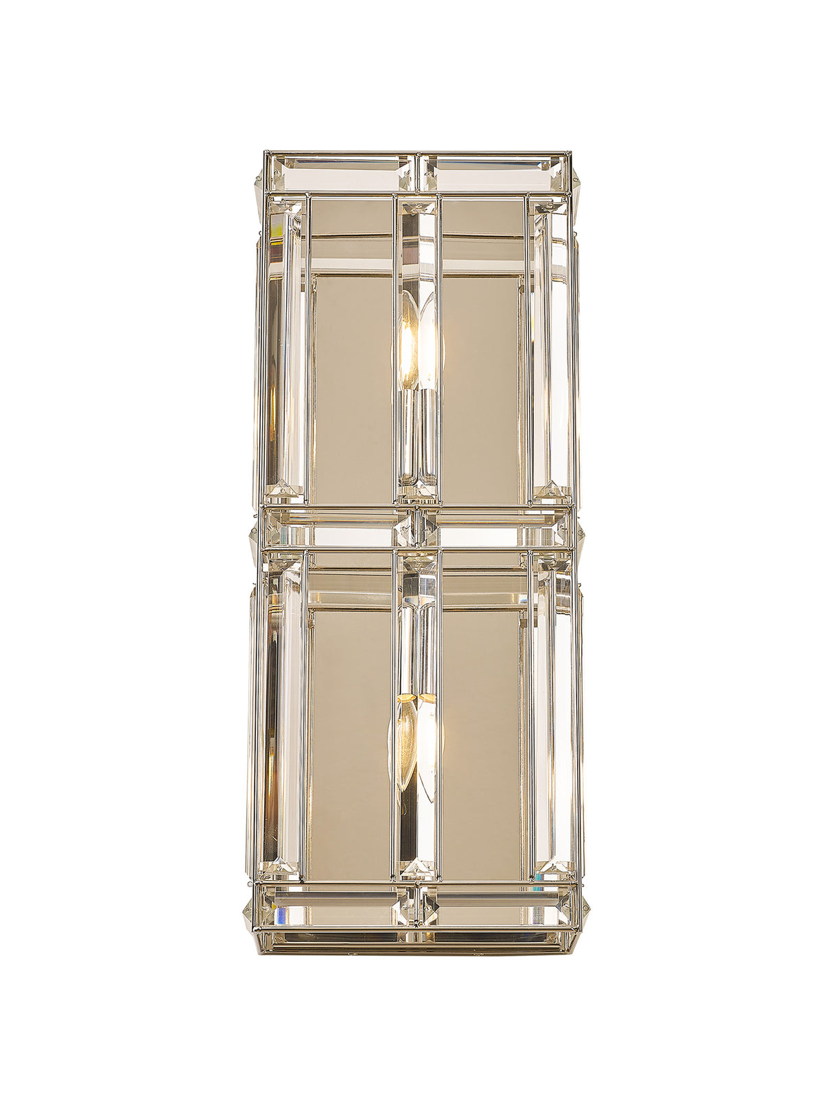 Ellison Rectangular Wall Light, 2 Light E14, Polished Nickel