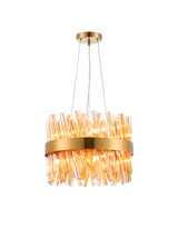 Melville 40cm 10 Light G9, Pendant Round, Brass / Amber