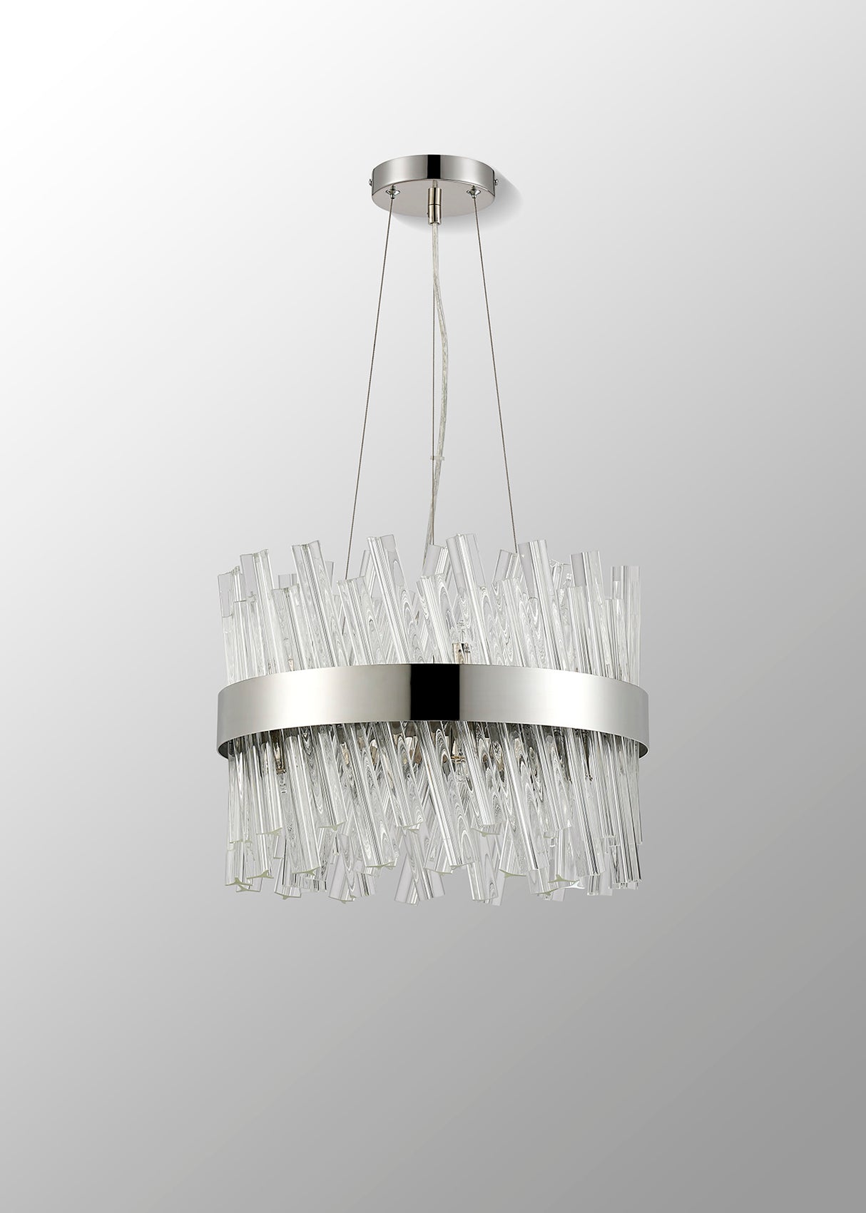Melville 40cm 10 Light G9, Pendant Round, Polished Nickel / Clear