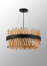Melville 60cm 18 Light G9, Pendant Round, Satin Black / Amber Item Weight: 16.81kg