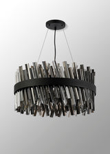 Melville 60cm 18 Light G9, Pendant Round, Satin Black / Smoke Item Weight: 16.81kg