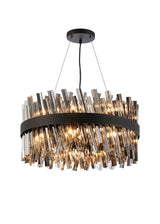 Melville 60cm 18 Light G9, Pendant Round, Satin Black / Smoke Item Weight: 16.81kg