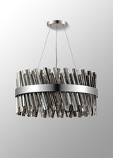 Melville 60cm 18 Light G9, Pendant Round, Polished Nickel / Smoke Item Weight: 16.81kg