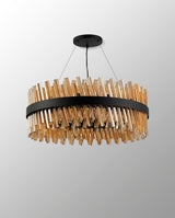 Melville 80cm 24 Light G9, Pendant Round, Satin Black / Amber Item Weight: 23.13kg