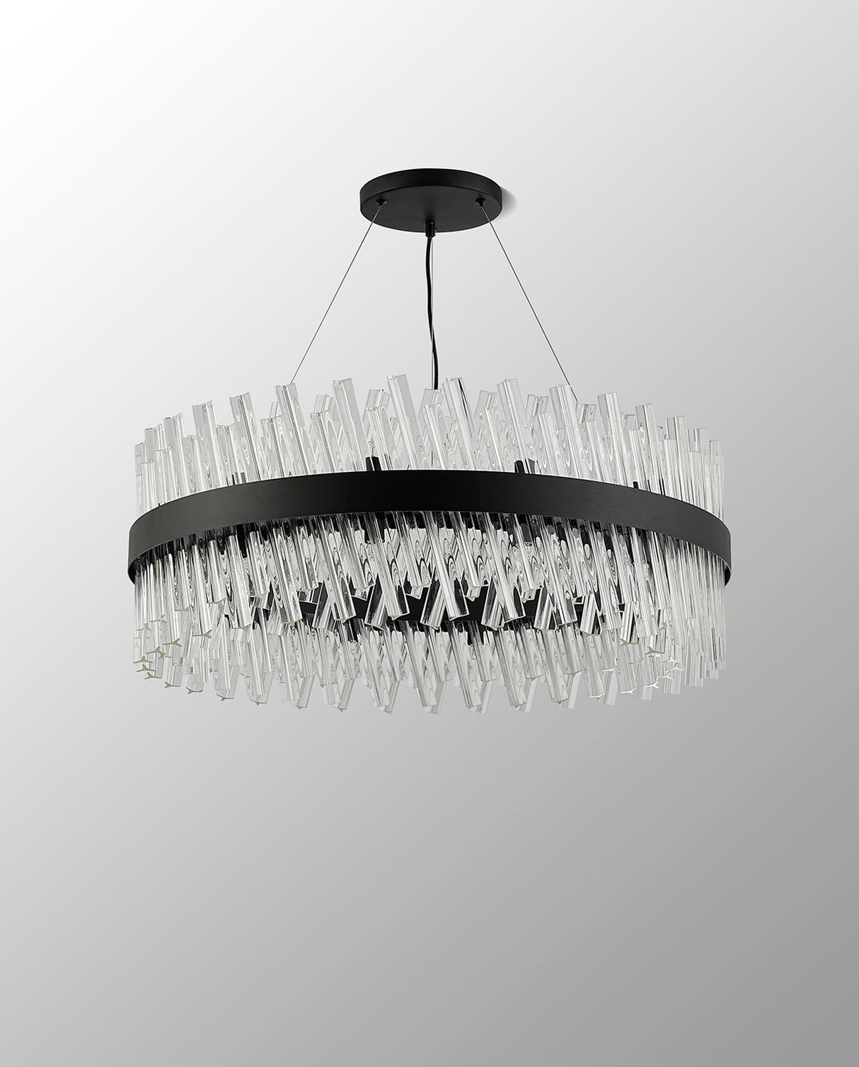 Melville 80cm 24 Light G9, Pendant Round, Satin Black / Clear Item Weight: 23.13kg