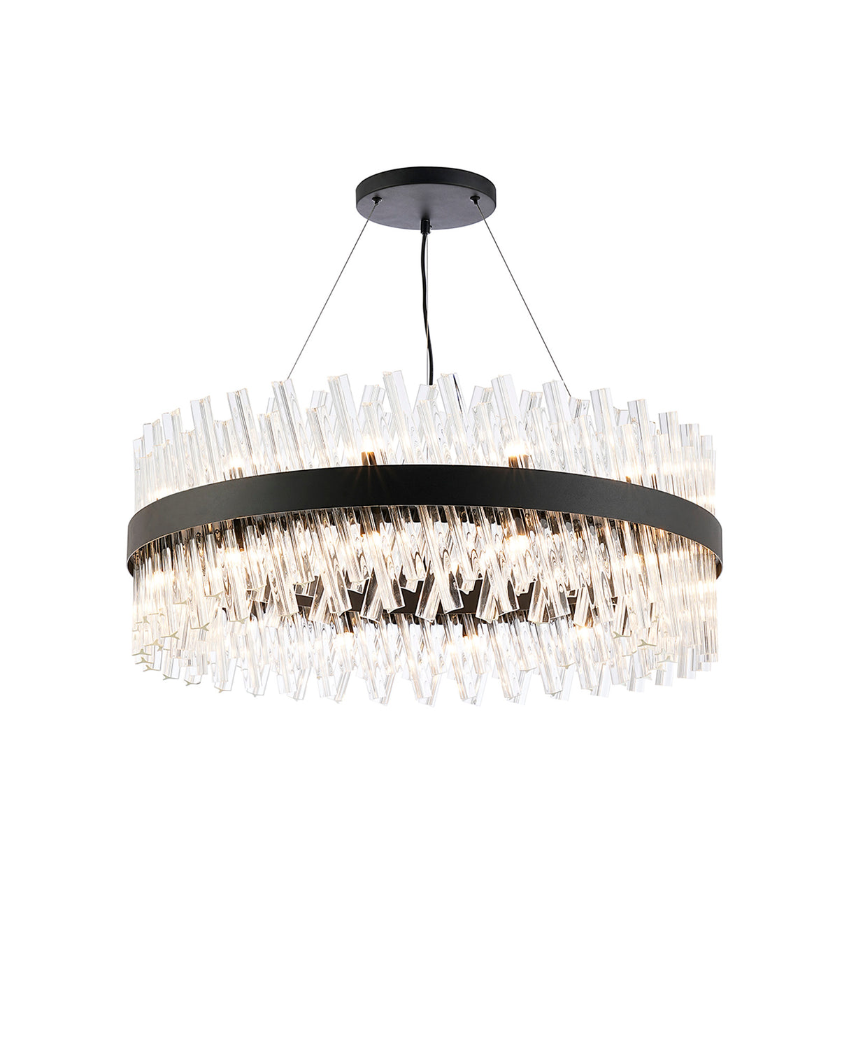 Melville 80cm 24 Light G9, Pendant Round, Satin Black / Clear Item Weight: 23.13kg