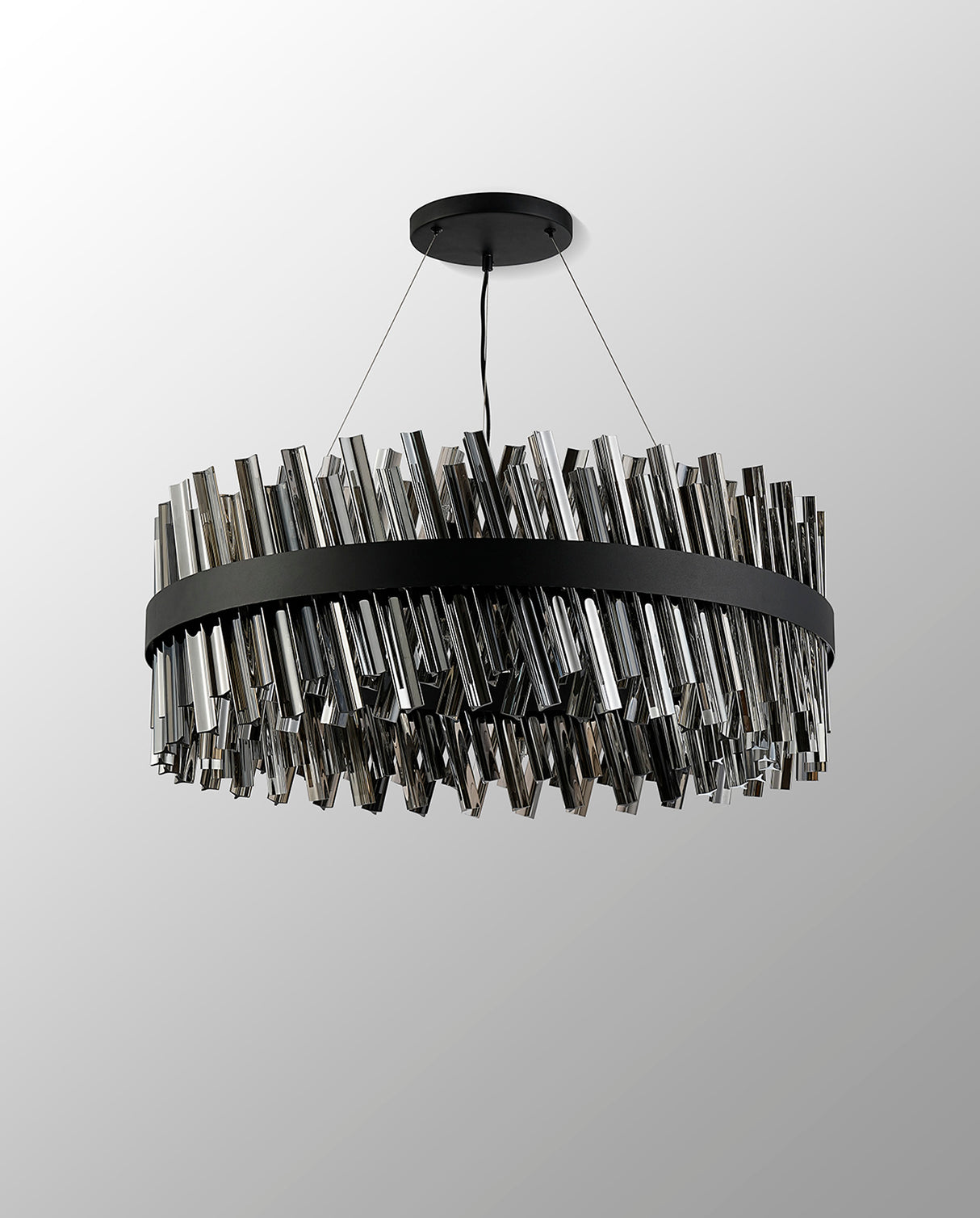 Melville 80cm 24 Light G9, Pendant Round, Satin Black / Smoke Item Weight: 23.13kg