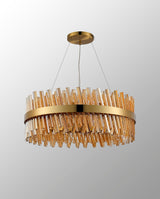 Melville 80cm 24 Light G9, Pendant Round, Brass / Amber Item Weight: 23.13kg