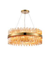 Melville 80cm 24 Light G9, Pendant Round, Brass / Amber Item Weight: 23.13kg
