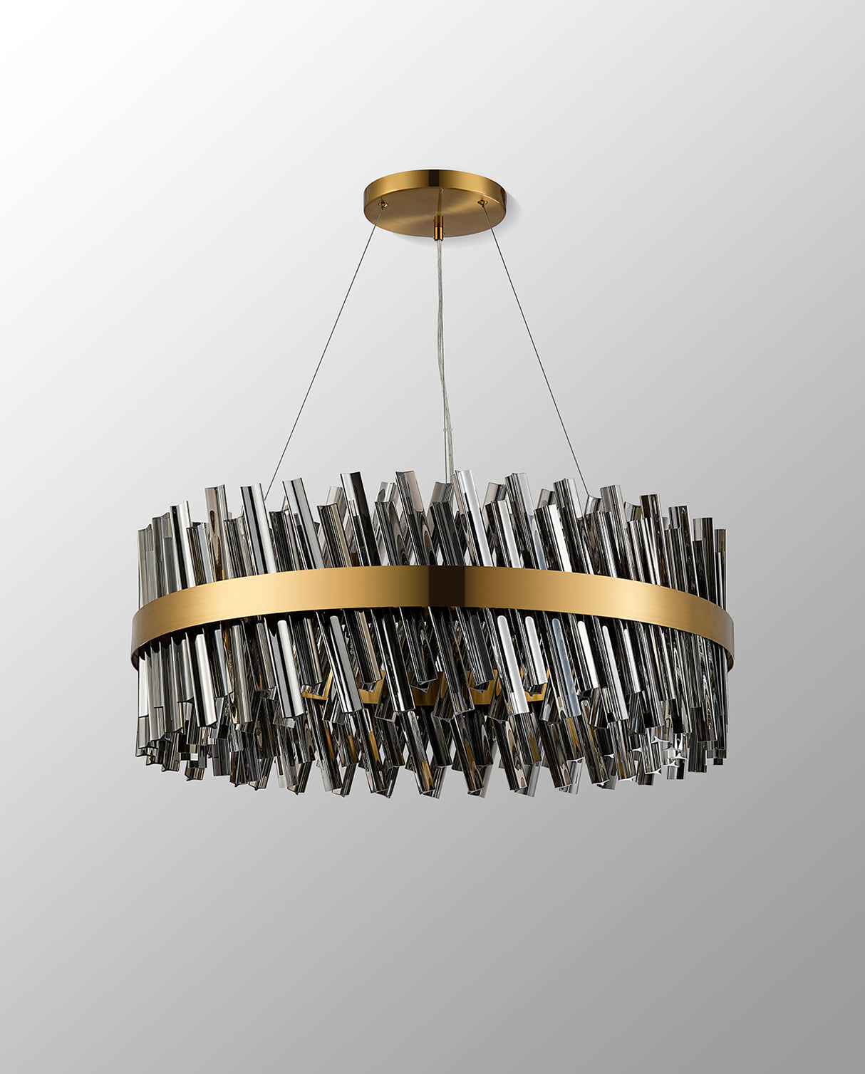 Melville 80cm 24 Light G9, Pendant Round, Brass / Smoke Item Weight: 23.13kg